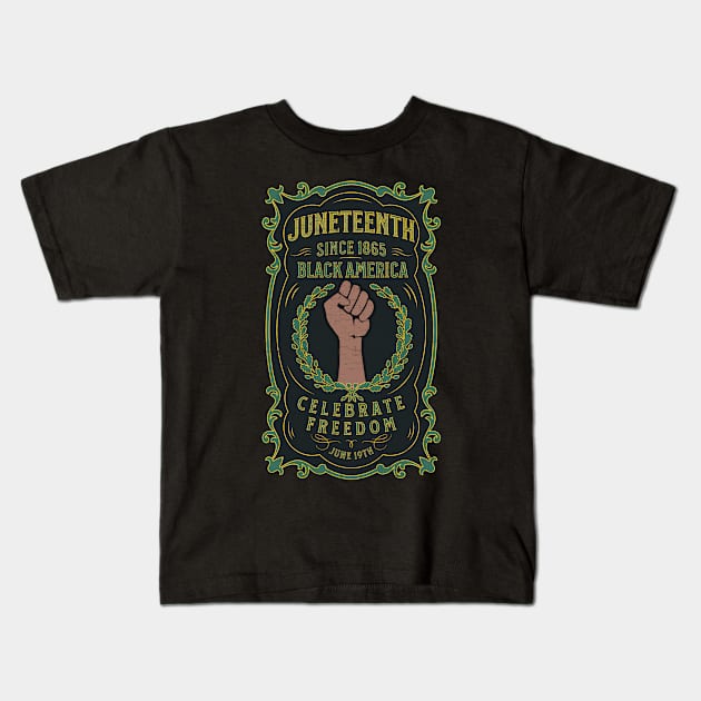 Juneteenth Kids T-Shirt by valentinahramov